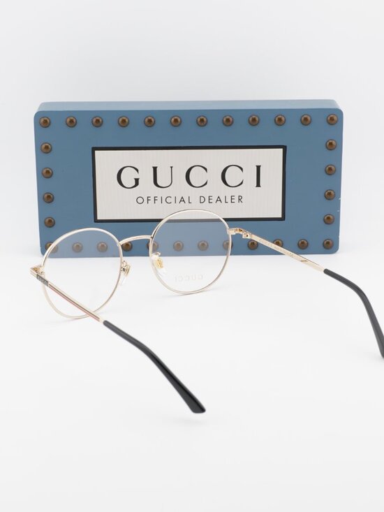 Gucci GG0839OK 001 Round Eyeglasses - Black/Gold 52mm main image 6